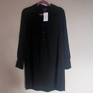 NWT Black Long Sleeve Utility Shirt Dress Size XL